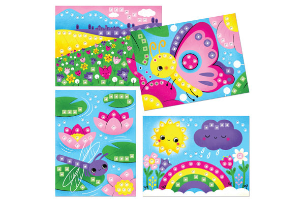 Vier geperforeerde kaarten 