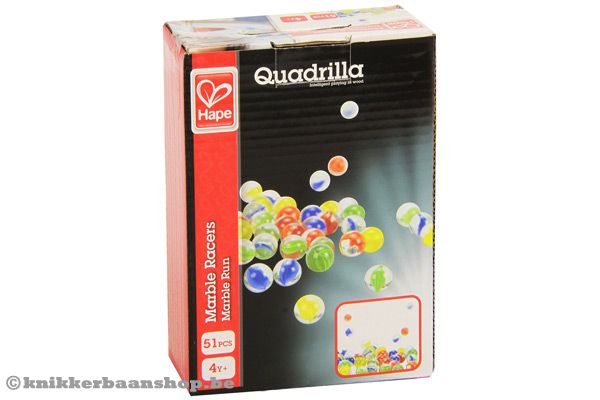 51 glazen knikkers in de verpakking.