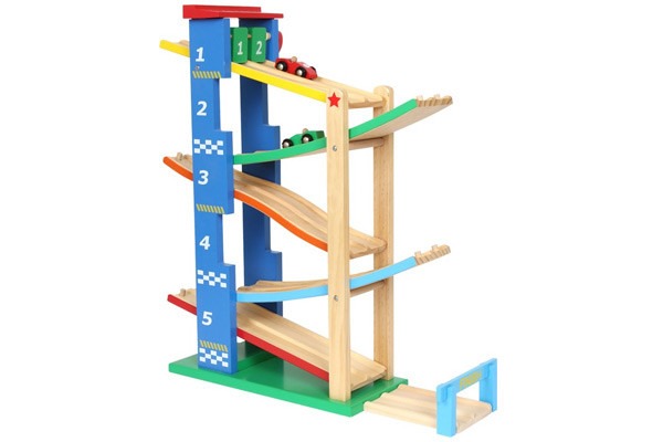 Super grote auto racebaan van Woodtoys.