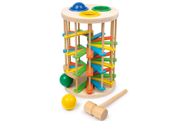 Klopkogeltoren groot van Woodtoys.