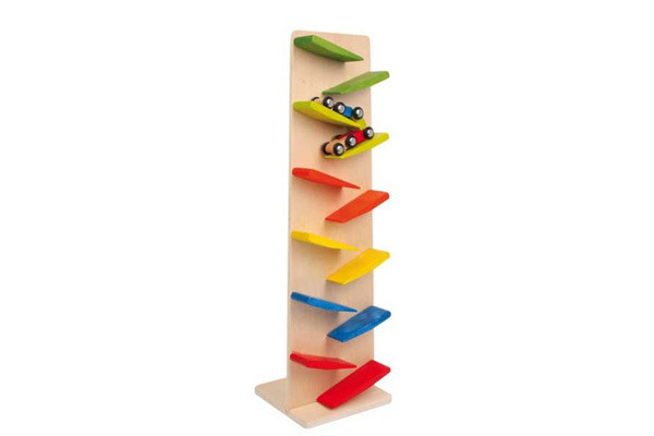 De zip zap toren van Woodtoys.
