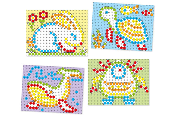 Vier meegeleverde sjablonen